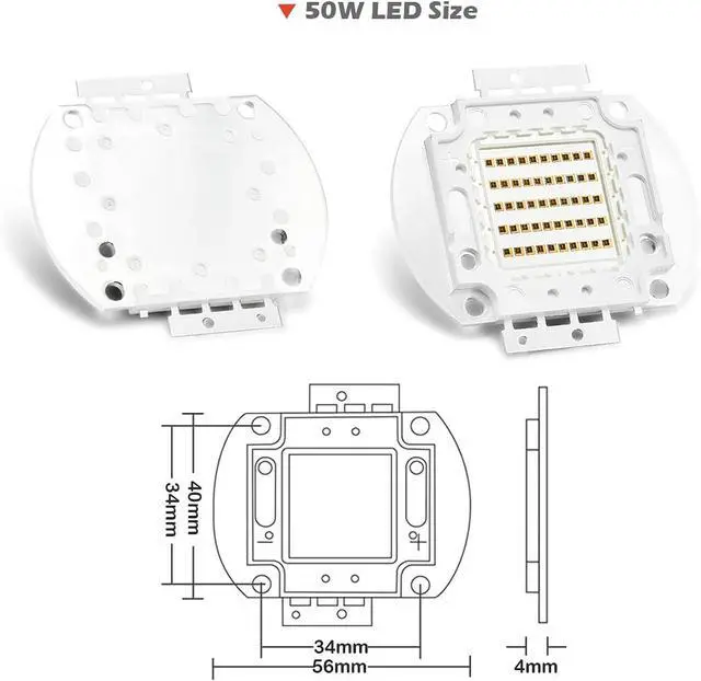 Alt view image 6 of 7 - High Power Led Chip 50W Infrared IR 850nm | (1500mA / DC 14V - 16V / 50 Watt) SMD COB Light Emitter Diode Components Night Vision Bulb Lamp Beads for DIY Lighting