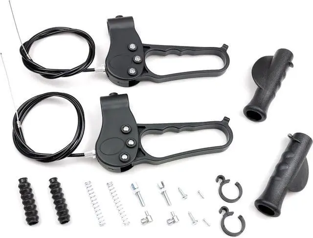 Main image of 2Set Walker Rollator Replacement Brake,41 Inch Cable,Adjustable Wheel Lock,w/Hardware, Cable,Clip,Left and Right Hand Grip,Compatible with All Brands 3/4 Wheel Aluminum Steel Rollator,Universal Parts