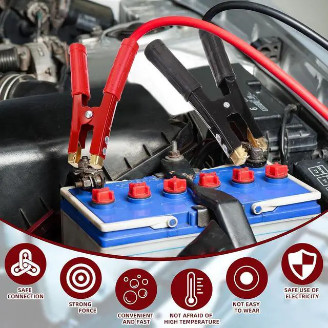 Alt view image 3 of 7 - 12 Pcs Battery Jumper Cable Clips Heavy Duty Car Battery Charger Clamps Pure Copper 500-1000a with Insulating Sheath Jumper Cable Ends for Cables All Kinds of Cars and Boats