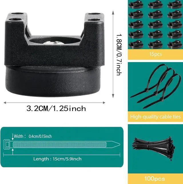 Alt view image 2 of 6 - 15 Pcs zbab1 Magnetic Zip Tie Mount Base, 45LBS Strong Magnetic Wire Holder & Cable Clips,Magnetic cable management for cars, offices, homes, and boats Diameter 32mm