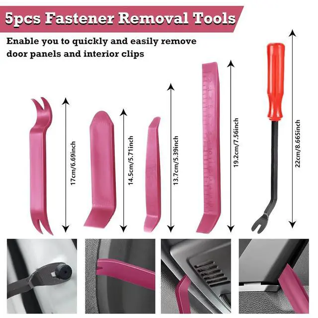 Alt view image 3 of 7 - Car Retainer Clips & Fasteners Kit 33 Universal Sizes Nylon Bumper, Fender Rivets, Door Panel Clips, and Plastic Rivets with 10 Cable Ties and Removal Tool for Toyota, Ford (2080pcs)