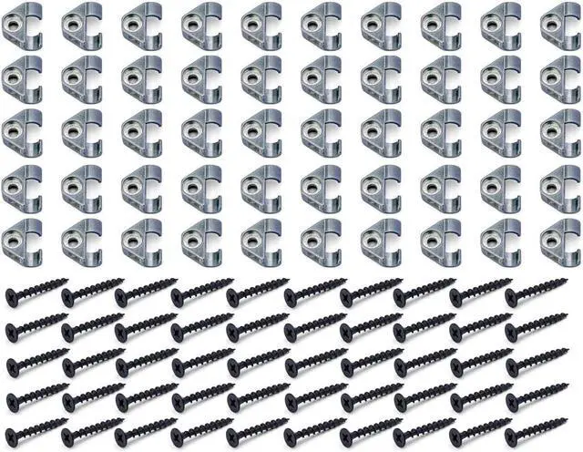 Main image of Metal Coax Cable Clips, Patented Heavy-Duty RG6 Clips with Corrosion-Resistant Outdoor Screws, Anti-Sag Clamping Design Fits Standard, Dual, Tri & Quad Shield RG6 Cable (50 pack)