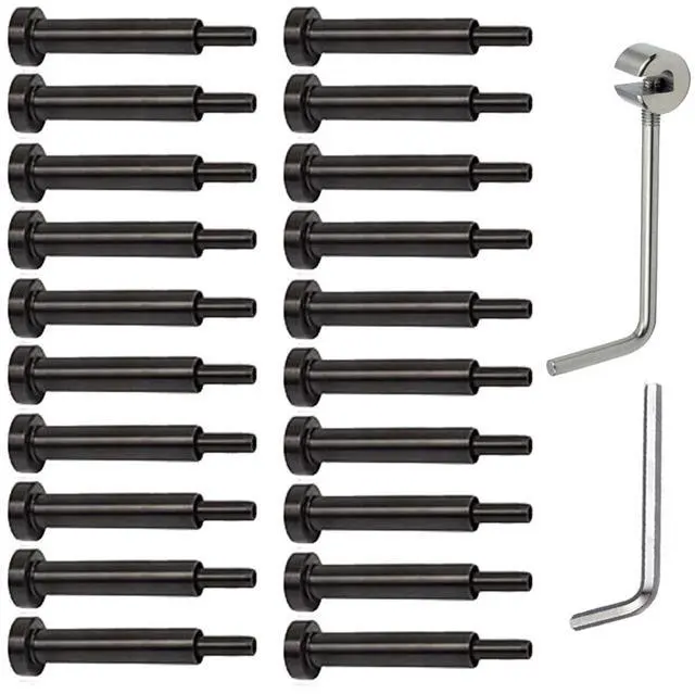 Main image of Black Invisible Turnbuckle Kit 1/8 Inch Stainless Steel Cable Railing Hardware Kit 20 Pcs for Wood & Metal Post Cable Railing System