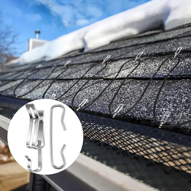 Alt view image 4 of 7 - 180pcs Heat Cable Roof Clips De Icing Cable Clips and Spacers Kit Outdoor | Roof Clips and Spacers Set Cable Wire Clips Gutter Clips