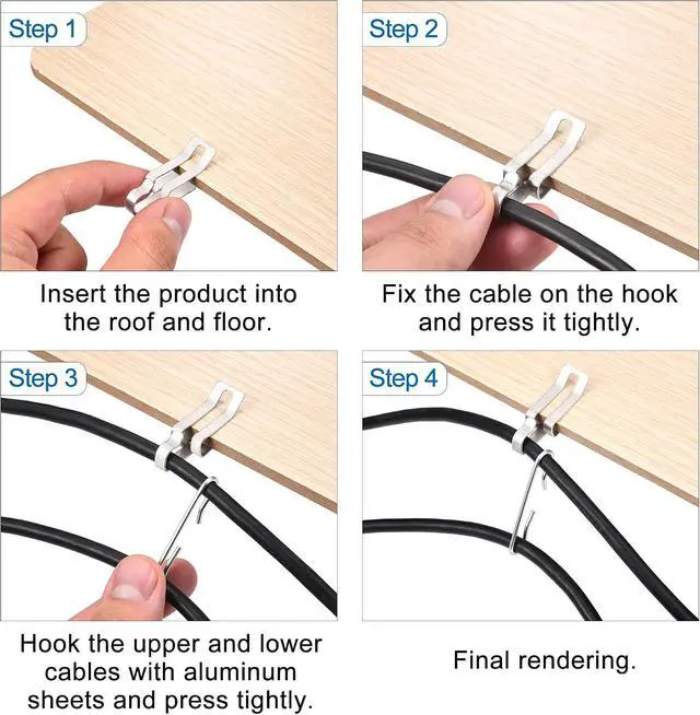 Alt view image 7 of 7 - 180pcs Heat Cable Roof Clips De Icing Cable Clips and Spacers Kit Outdoor | Roof Clips and Spacers Set Cable Wire Clips Gutter Clips