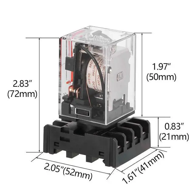 Alt view image 7 of 7 - 10 Pack MK2P-I General Purpose Electromagnetic Power Relay, AC 110V Coil, 8-Pin DPDT Relay with Base Socket PF083A for Industrial Control, HVAC, Motor Automation