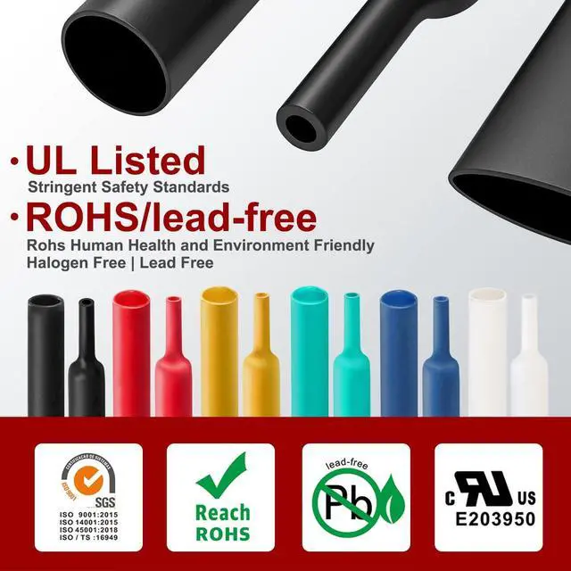 Alt view image 2 of 7 - 3:1 Ratio 5" LARGE (125mm) Heat Shrink Tubing - Marine Grade Waterproof Adhesive Lined - 4Ft Roll (1.22M Total Length) Black Polyolefin Sleeving Wrap Shrinking 3 to 1 Ratio 1pcs