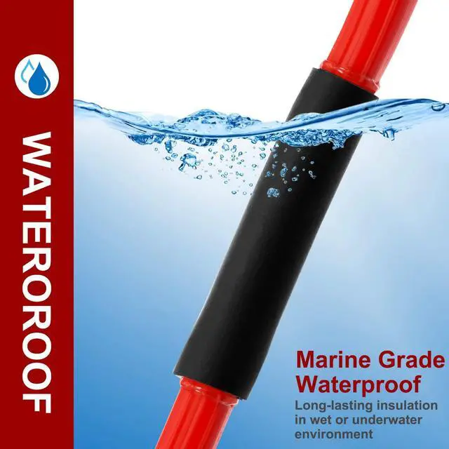 Alt view image 4 of 7 - 3:1 Ratio 5" LARGE (125mm) Heat Shrink Tubing - Marine Grade Waterproof Adhesive Lined - 4Ft Roll (1.22M Total Length) Black Polyolefin Sleeving Wrap Shrinking 3 to 1 Ratio 1pcs