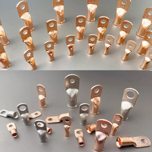 Alt view image 6 of 6 - 2/0 AWG 3/8" Stud (25 pcs.), Heavy Duty Copper Wire Lugs 00 Gauge Ring Terminal 2/0 Copper Wire Lugs Battery Cable Ends