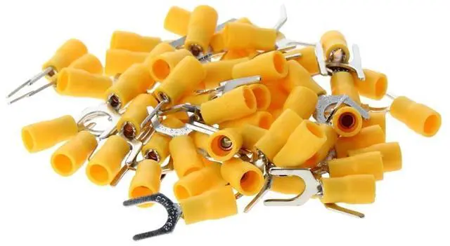 Main image of Pre Insulated U-Type Red Copper Crimp Terminals SV1.25-4S Wire Connectors for DIY Electrical Wirings Outdoor Applications Yellow 1000pcs