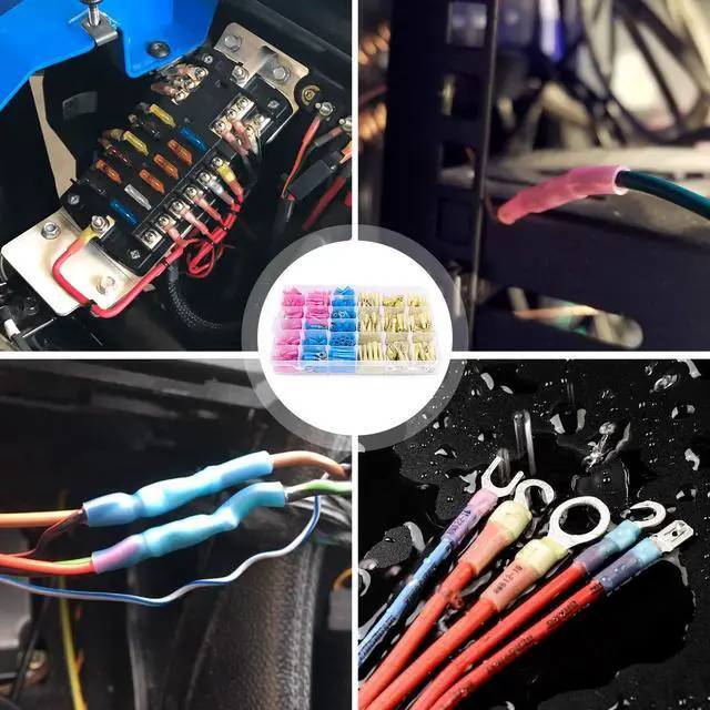Alt view image 7 of 7 - 540 PCS Heat Shrink Wire Connectors Waterproof Automotive Marine Electrical Terminals Kit Ring Fork Hook Spade Butt Splices