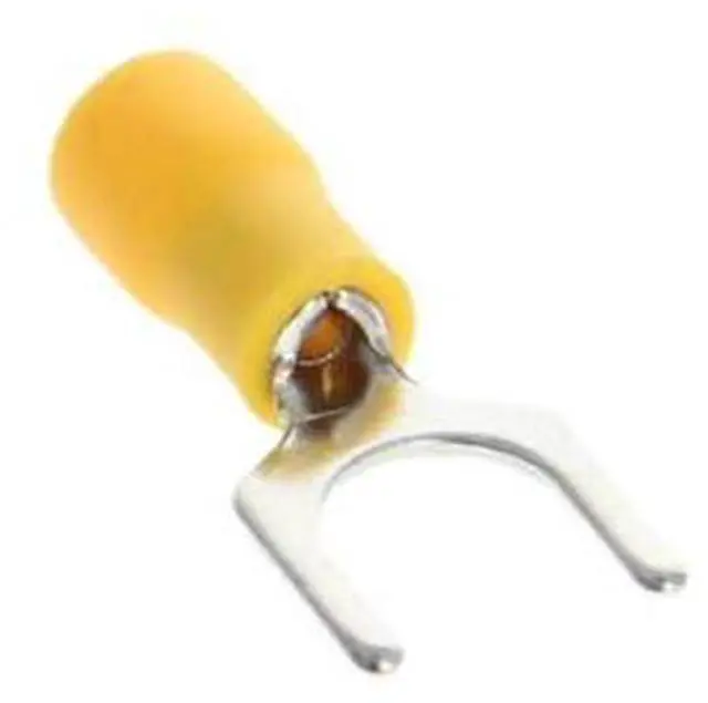 Alt view image 2 of 3 - Pre Insulated U-Type Red Copper Crimp Terminals SV1.25-4S Wire Connectors for DIY Electrical Wirings Outdoor Applications Yellow 1000pcs