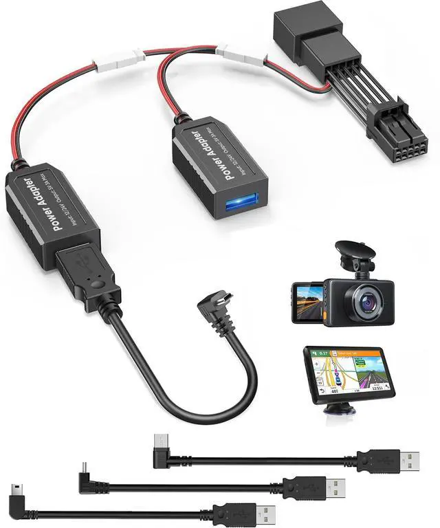 Main image of Dash Cam Power Adapter,(10P Type A)Fit Select Infiniti/Mazda/Nissan/Subaru,Connect to Auto-Dimming Rearview Mirror,Built-in Hide Power Adapter Charging Cable for Garmin Nuvi GPS Dashcam Mirror Camera