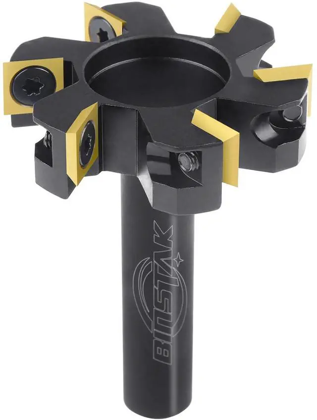 Main image of CNC Spoilboard Surfacing Router Bit, 1/2" Shank 2" Cutting Diameter, 6 Wings Carbide Insert Slab Flattening Router Bits Wood Planing Planer Bit