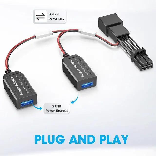 Alt view image 7 of 7 - Dash Cam Power Adapter,(10P Type A)Fit Select Infiniti/Mazda/Nissan/Subaru,Connect to Auto-Dimming Rearview Mirror,Built-in Hide Power Adapter Charging Cable for Garmin Nuvi GPS Dashcam Mirror Camera