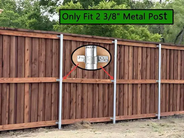 Alt view image 7 of 7 - 2-3/8" Steel to Wood Fence Brackets,(12 pcs) with 48 Screws, Galvanized Pipe Grip Tie,Fence Brackets for Metal Posts,Dock Side Pipe Holder,Metal Fence Post Brackets