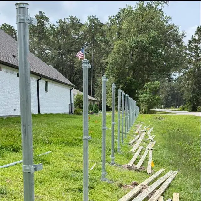 Alt view image 6 of 7 - 2-3/8" Steel to Wood Fence Brackets,(12 pcs) with 48 Screws, Galvanized Pipe Grip Tie,Fence Brackets for Metal Posts,Dock Side Pipe Holder,Metal Fence Post Brackets