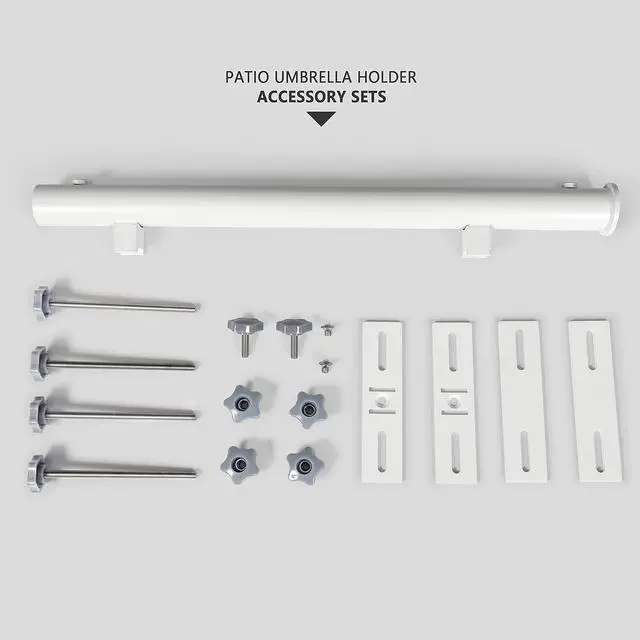 Alt view image 5 of 6 - 304 Stainless Steel Patio Umbrella Holder, Heavy-Duty Umbrella Deck Mount, for Outdoor Umbrella Holder for Deck Railing,Post Deck Umbrella Mount (Post, White)
