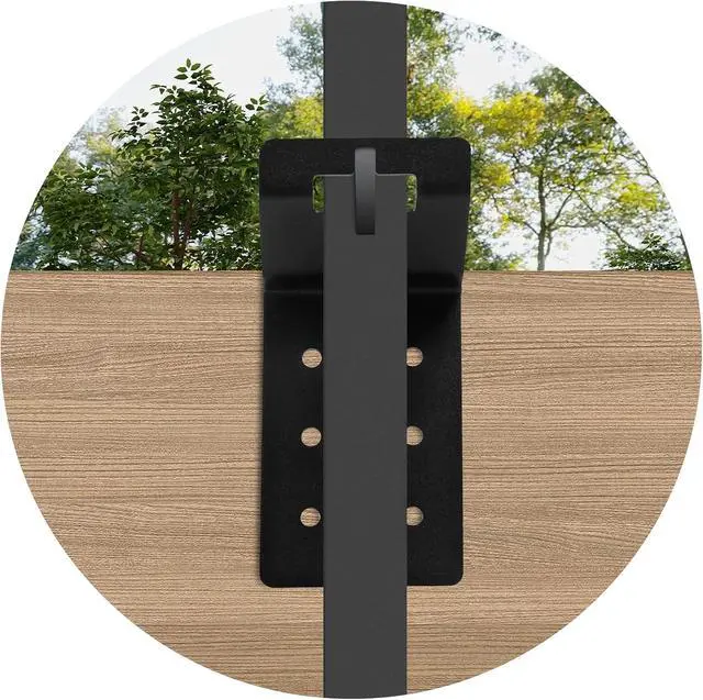 Alt view image 3 of 7 - 8 Pack Black T-Post Bracket 3"