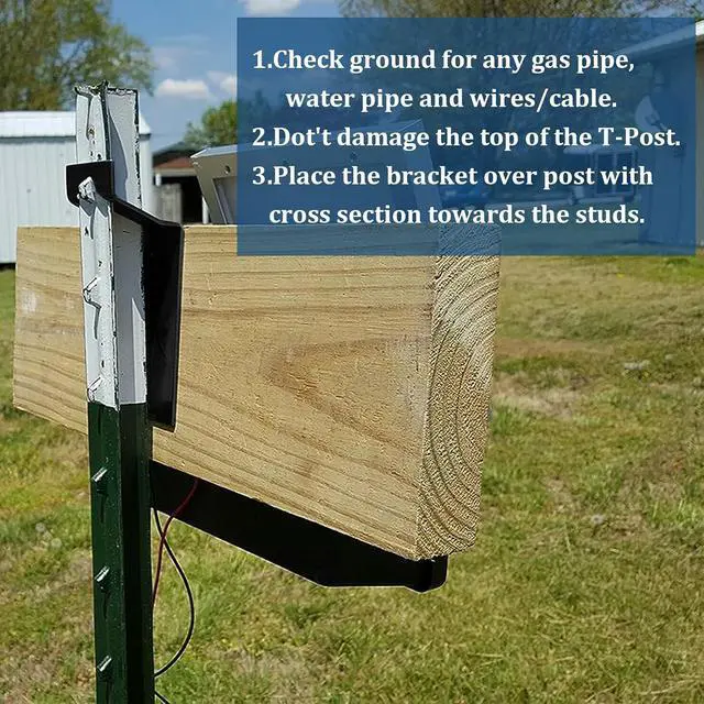Alt view image 4 of 7 - 8 Pack Black T-Post Bracket 3"