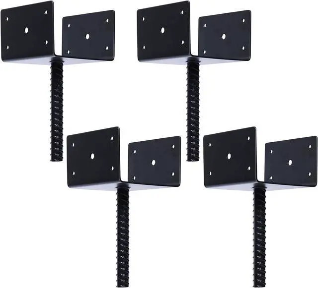 Main image of Concrete Fence Post Holder 6x6 inches 4 Pack, U Shape Fence Post Base Anchor Pergola Brackets