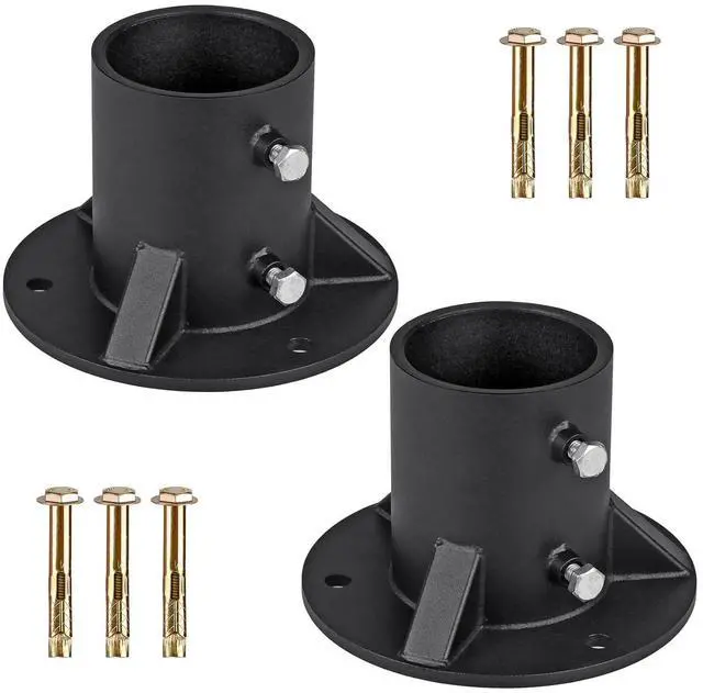 Main image of Chain Link Fence Post Floor Flange 3", Heavy Duty Round Fence Post Base, 2Pack Metal Fence Post Flange, Mailbox Brackets for Round Metal Posts fit OD 2-7/8'' Pipe/Post