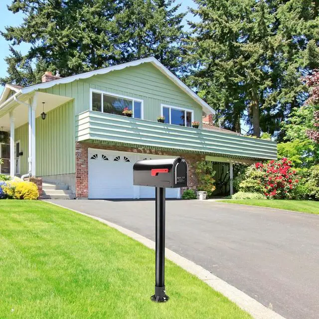 Alt view image 6 of 7 - Chain Link Fence Post Floor Flange 3", Heavy Duty Round Fence Post Base, 2Pack Metal Fence Post Flange, Mailbox Brackets for Round Metal Posts fit OD 2-7/8'' Pipe/Post