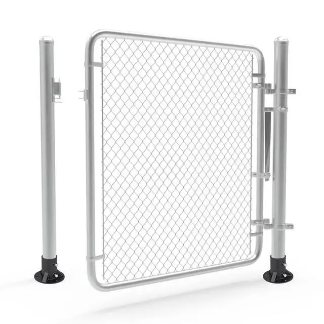 Alt view image 7 of 7 - Chain Link Fence Post Floor Flange 3", Heavy Duty Round Fence Post Base, 2Pack Metal Fence Post Flange, Mailbox Brackets for Round Metal Posts fit OD 2-7/8'' Pipe/Post
