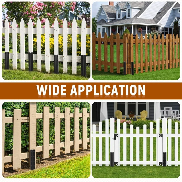 Alt view image 7 of 7 - 10 Pack Fence Post Repair Stakes 14 Ga Heavy-Duty Steel Fence Post Support Kit, Easy Installation Kit Included