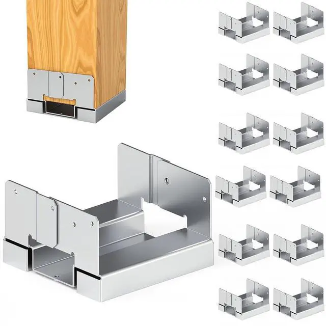 Main image of 12 PCS 6x6 Post Anchor Base Adjustable Wood Post Brackets