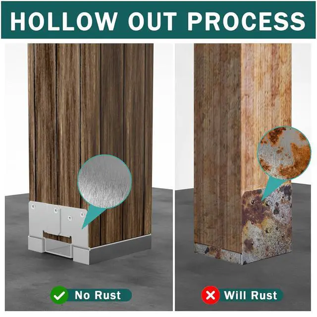Alt view image 5 of 7 - 12 PCS 6x6 Post Anchor Base Adjustable Wood Post Brackets
