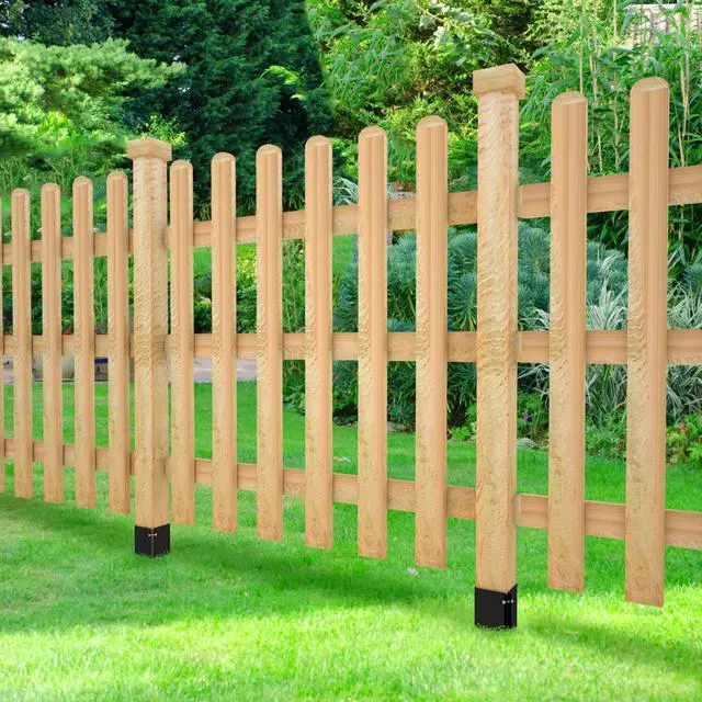 Alt view image 6 of 7 - 24 inch Fence Post Anchor Ground Spike Heavy Duty Metal Black Powder Coated Fence Stakes Post Base, 4x4 Inch (Inner Size 3.6"x3.6"), Pack of 4