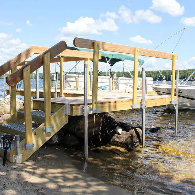 Alt view image 7 of 7 - Dock Brackets Hardware Dock Side Leg Pipe Holder,Stationary/Floating Dock Posts Hardware Holder Sleeve for Pipe Pole,Heavy Duty,7/16" Holes for 3/8" Carriage Bolts