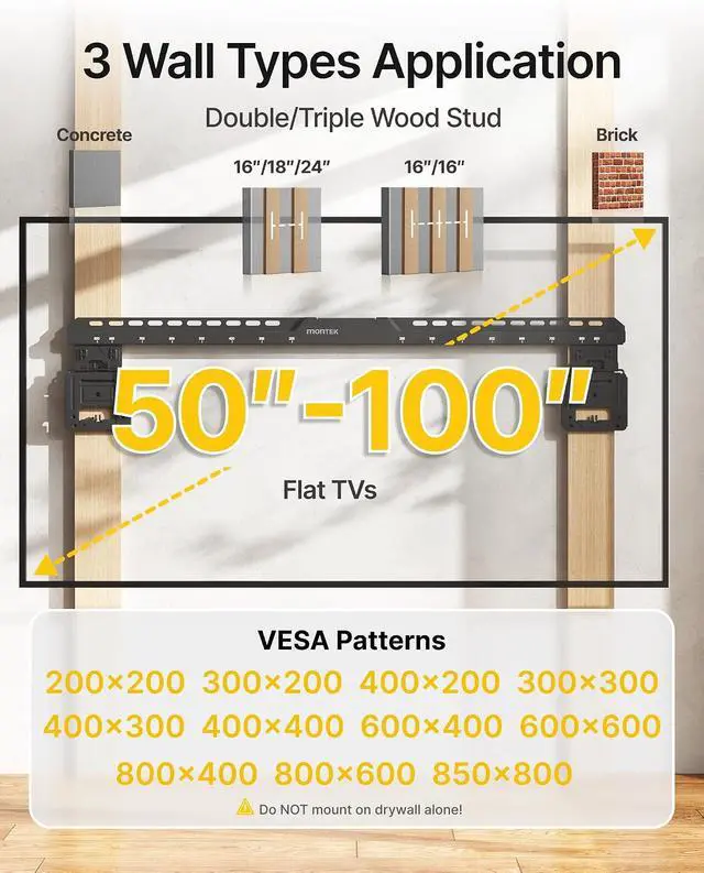 Alt view image 3 of 7 - 0.35'' Ultra Slim TV Wall Mount for 50-100 Inch Flat & Frame TVs