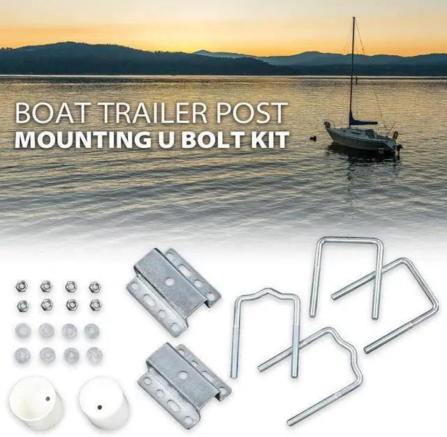 Alt view image 7 of 7 - Boat Trailer Galvanized Universal Guide Pole and Post Mounting U Bolt Kit FIt Kia Optima 2016 2017 2018 2019 2020