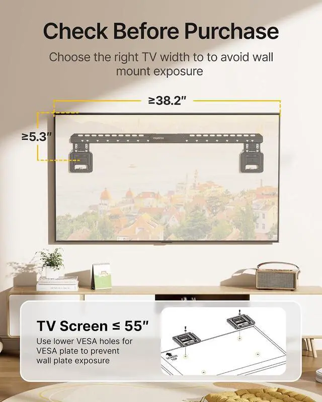 Alt view image 7 of 7 - 0.35'' Ultra Slim TV Wall Mount for 50-100 Inch Flat & Frame TVs