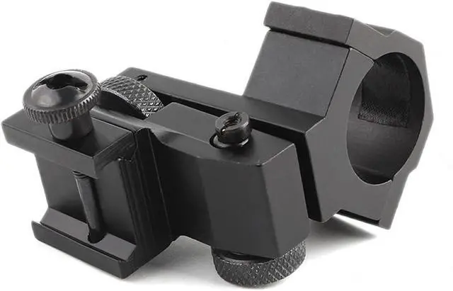 Alt view image 4 of 5 - Windage Elevation Adjustable Low Profile Scope Flashlight Laser Ring Mount, 1 Inch Barrel Clamp Adapter with 20mm Mount for Rifle Scope Torch Optics