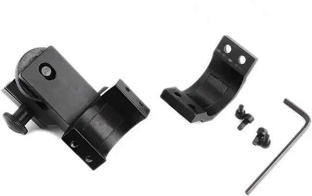 Alt view image 5 of 5 - Windage Elevation Adjustable Low Profile Scope Flashlight Laser Ring Mount, 1 Inch Barrel Clamp Adapter with 20mm Mount for Rifle Scope Torch Optics