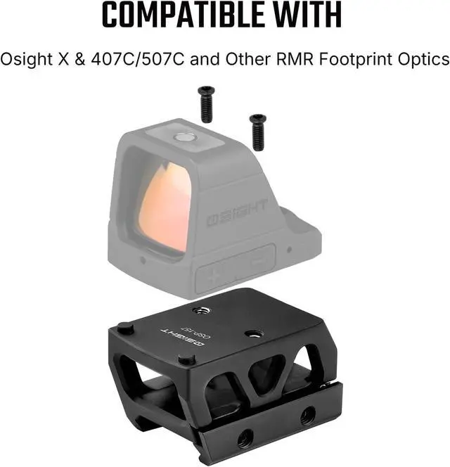 Alt view image 3 of 7 - OSP-157 Picatinny Riser Mount for RMR/407C/507C Footprint Red Dot, 1.134" Saddle Height Adapter Plate
