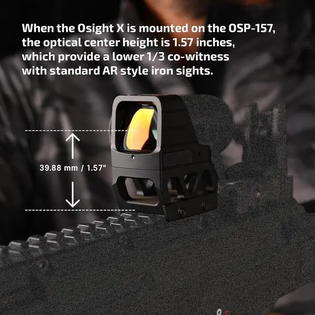 Alt view image 4 of 7 - OSP-157 Picatinny Riser Mount for RMR/407C/507C Footprint Red Dot, 1.134" Saddle Height Adapter Plate