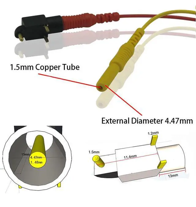 Alt view image 3 of 3 - Din Type 1.5mm Female Plugs for Analyzer, Socket for Banana Type Lead Wire, Cylindrical Connectors, 10 Pcs
