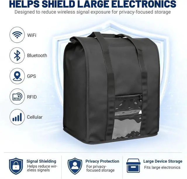Alt view image 2 of 7 - Heavy-Duty Large Faraday Bag for Mid-Tower PCs, NAS & Routers