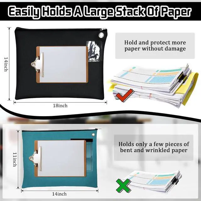 Alt view image 4 of 7 - 6 Pcs Interoffice Mailer Canvas Transit Sack Zipper Bag 18" x 14" Large Zipper Pouch with Grommet Interoffice Mail Bag (Black)