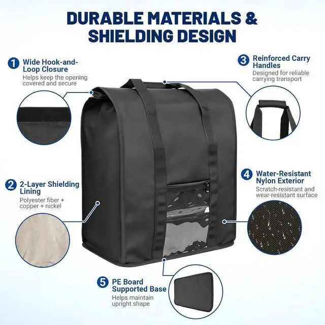 Alt view image 4 of 7 - Heavy-Duty Large Faraday Bag for Mid-Tower PCs, NAS & Routers