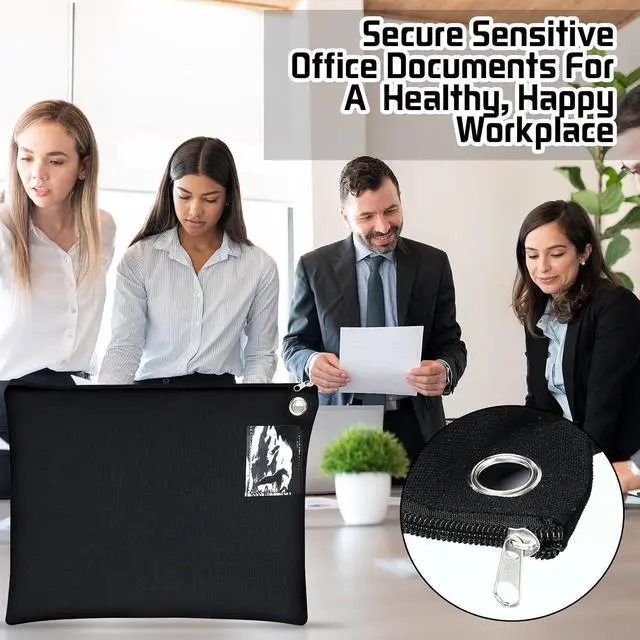 Alt view image 7 of 7 - 6 Pcs Interoffice Mailer Canvas Transit Sack Zipper Bag 18" x 14" Large Zipper Pouch with Grommet Interoffice Mail Bag (Black)