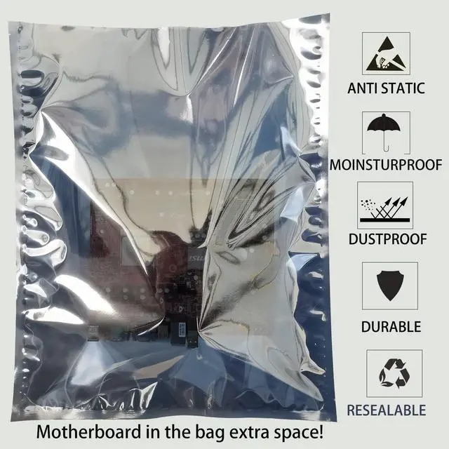 Alt view image 3 of 6 - 20pcs 16x24in Super Large Anti Static Bags, Open Top ESD Shielding Anti-Static Bag for Motherboard,GPU,Graphics Card and Electronic Device