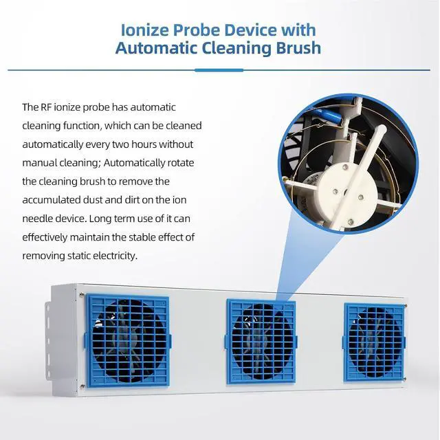 Alt view image 2 of 7 - Ionizing Air Blower New Cleaning Type Anti Static Ionizer Fan ESD Ionizer Static Eliminator Anti-static Blower Suspended Multi-ESD Fan