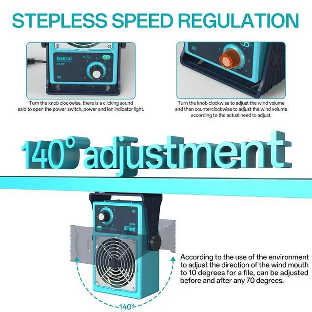 Alt view image 4 of 7 - BK001 Ion Blower, Eliminate Static Electricity, Positive and Negative Charge Generator, Neutralization of Ions, Electronic Production and Maintenance of Anti-Static