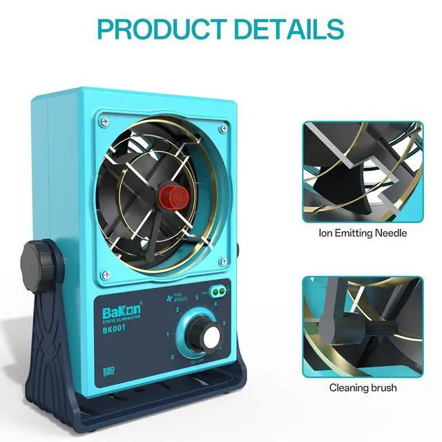 Alt view image 5 of 7 - BK001 Ion Blower, Eliminate Static Electricity, Positive and Negative Charge Generator, Neutralization of Ions, Electronic Production and Maintenance of Anti-Static