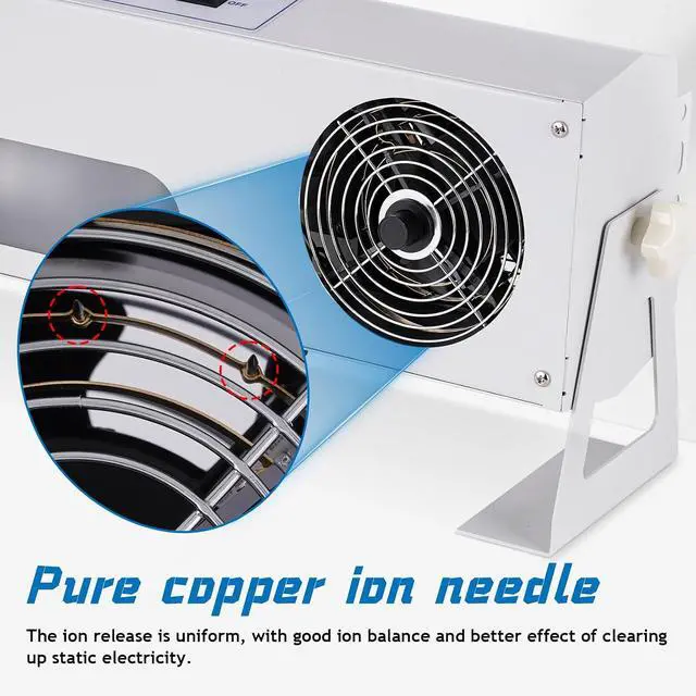 Alt view image 4 of 7 - Ionizing Air Blower Anti Static Ionizer Static Eliminator Anti Static Blower Suspended 110V (2-Fan, with Light)